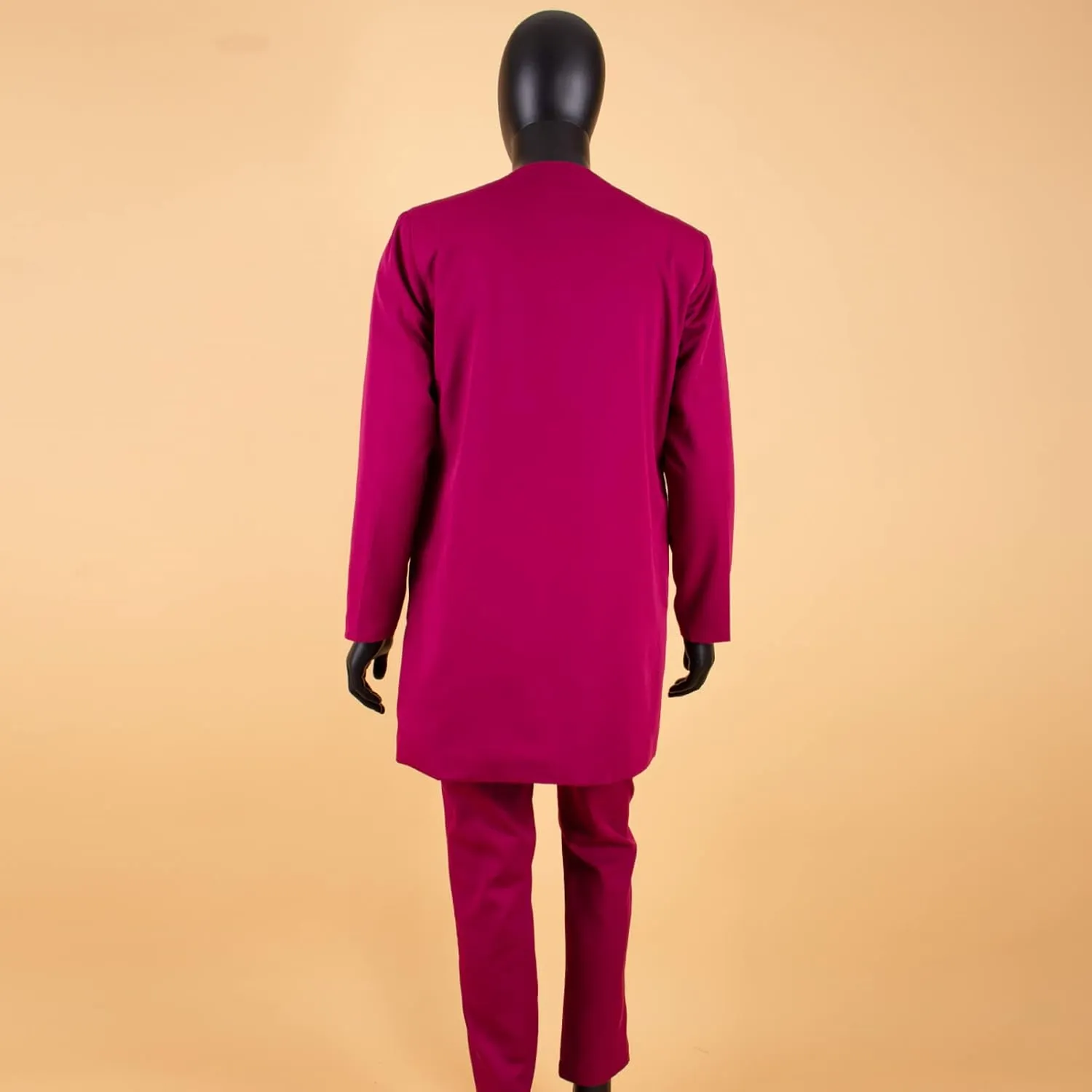 African Suits for Men Single Breasted Embroidery Jacket and Pants 2 Pieces Set Formal Outfits