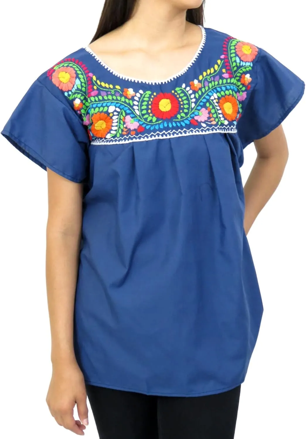Artesanias FR Leos Mexican Imports Mexican Puebla Blouse