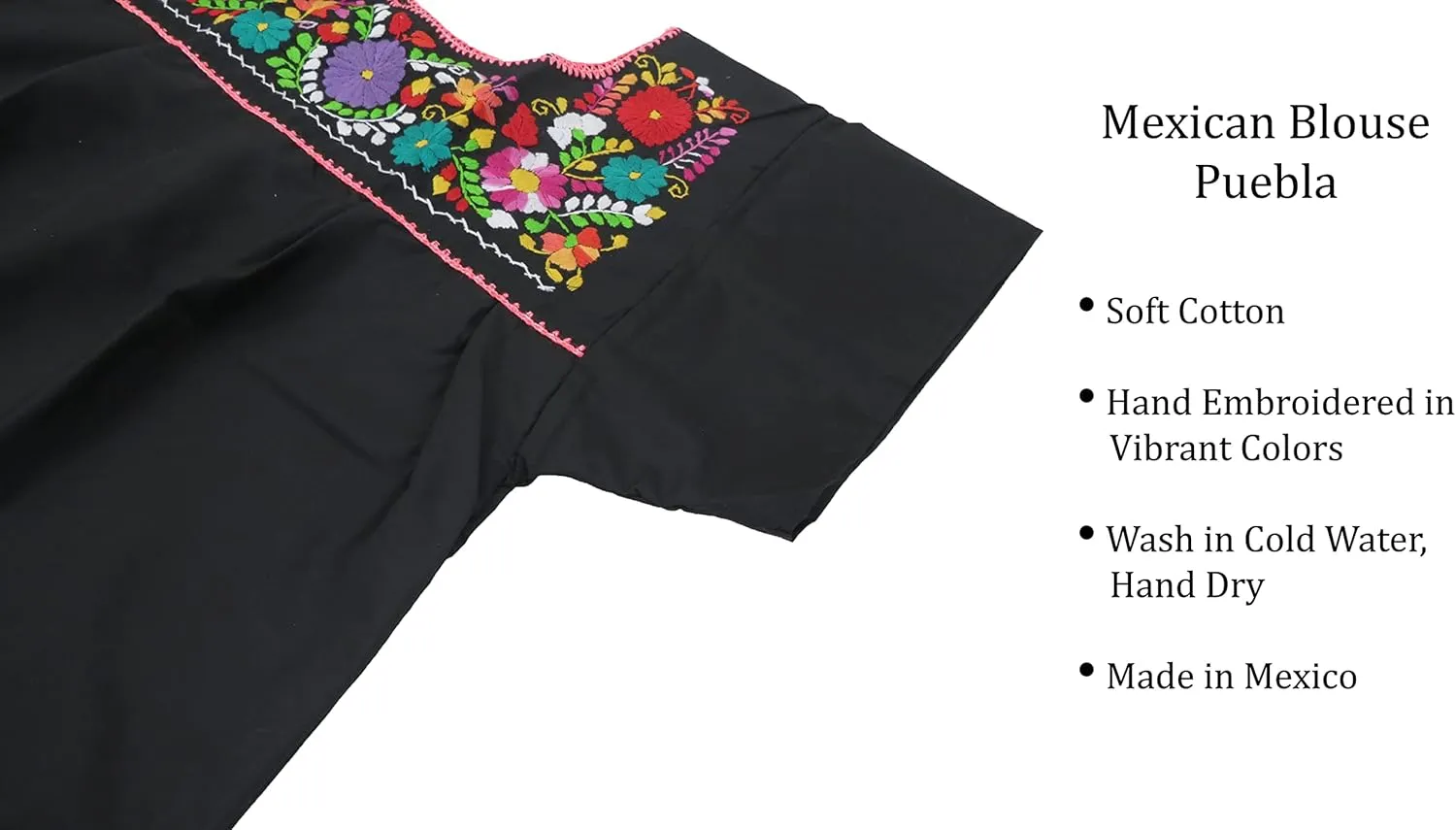 Artesanias FR Leos Mexican Imports Mexican Puebla Blouse