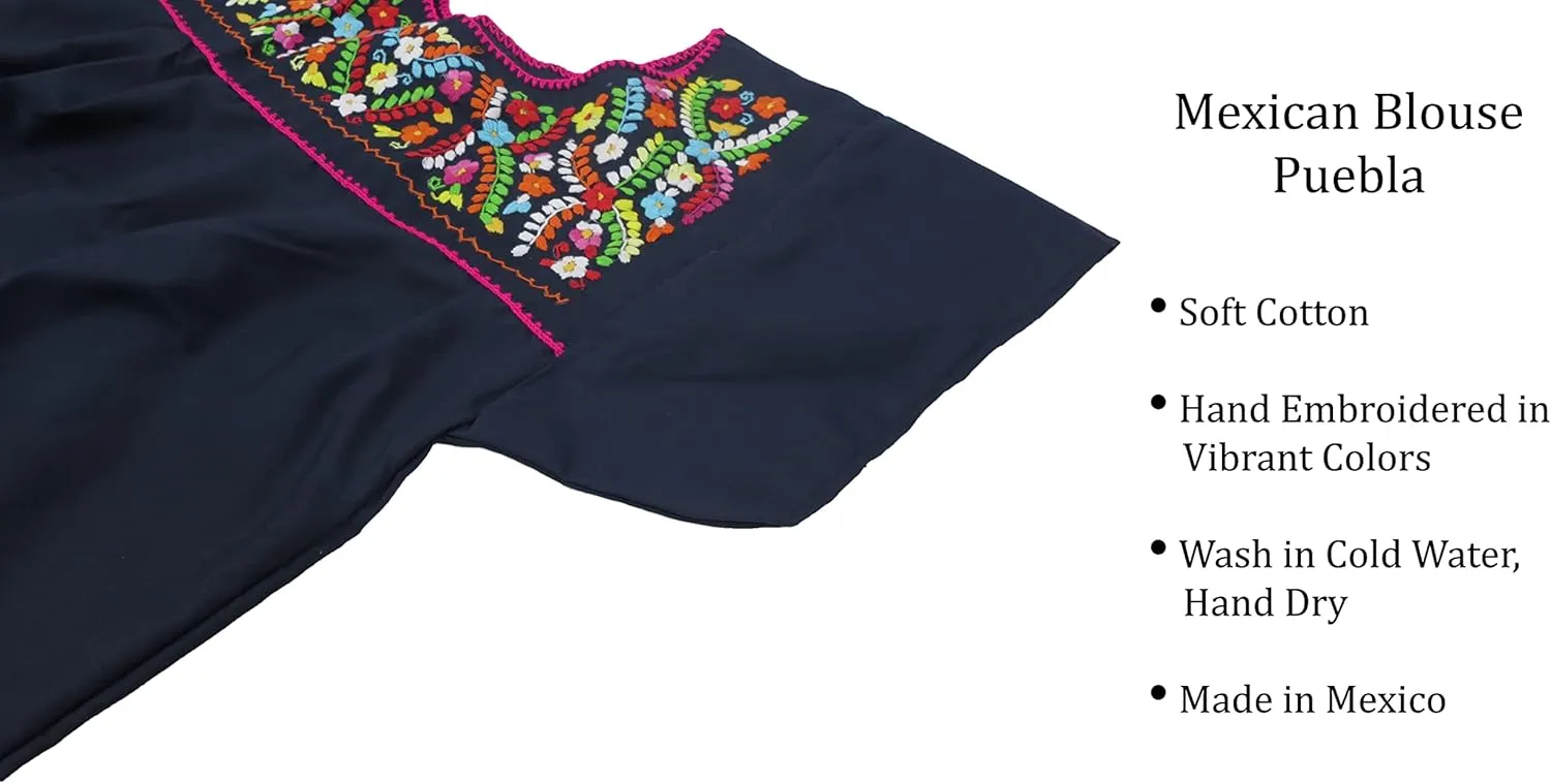 Artesanias FR Leos Mexican Imports Mexican Puebla Blouse