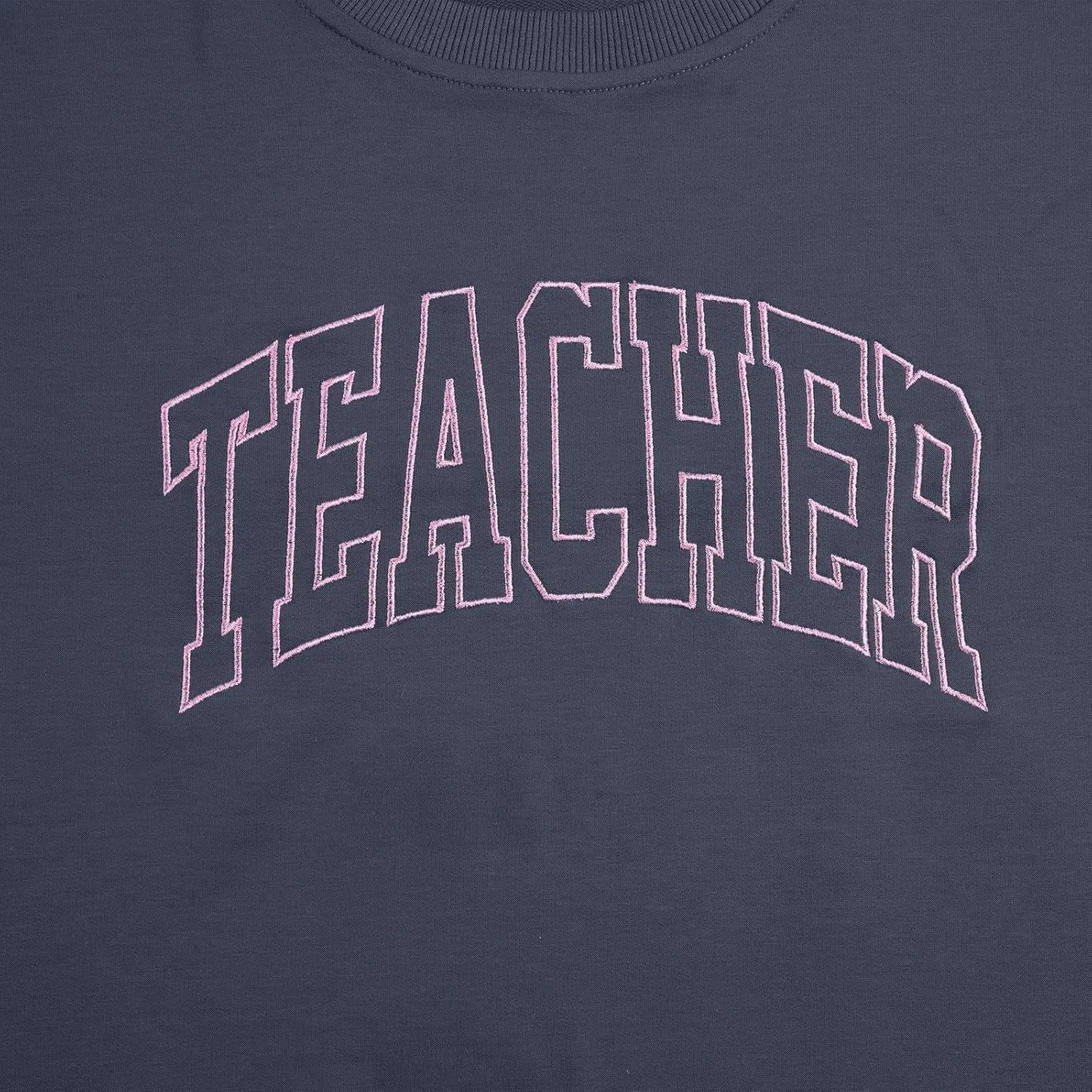 BANGELY Teacher Sweatshirt Women Oversized Retro Teach Crewneck Shirt Embroidery Teacher Life Pullover Long Sleeve Tops