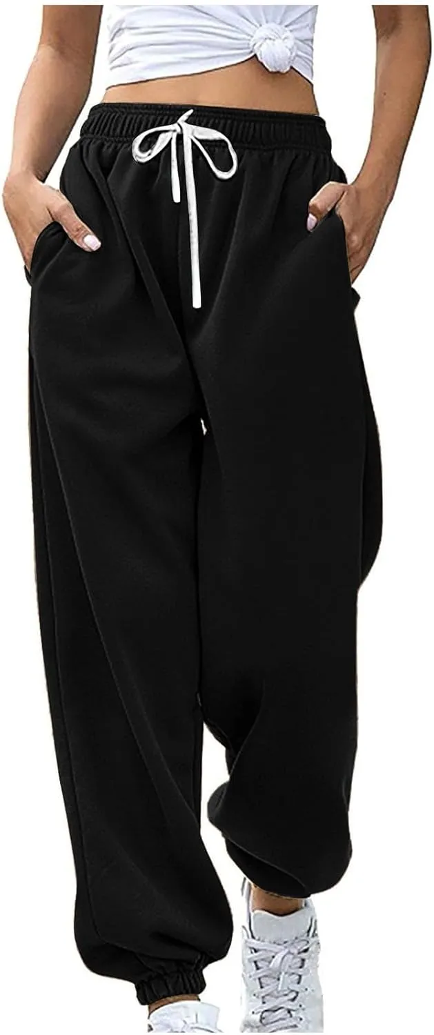 Binmer Custom Sweatpants Jogger Pants for Womens, Personalized Design Your Own Add Image Text Photo Drawstring Sport Trousers