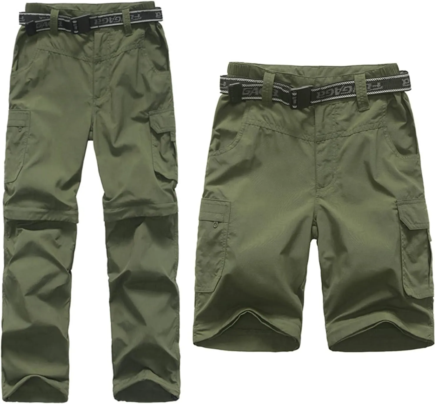 Boys Convertible Hiking Pants Lightweight Quick Dry Zip Off Pants for Kids Youth Outdoor UPF 50  Casual Cargo Trousers