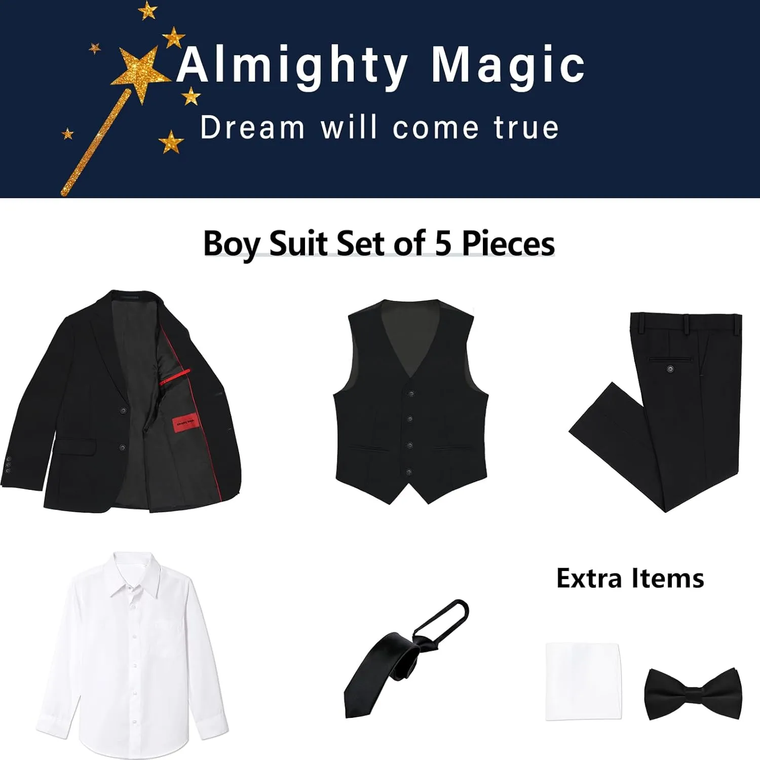 Boys Slim Fit Suits for Boys Suit Set Boy Dresswear Ring Bearer Outfit Kids Suits Boy Wedding Dress