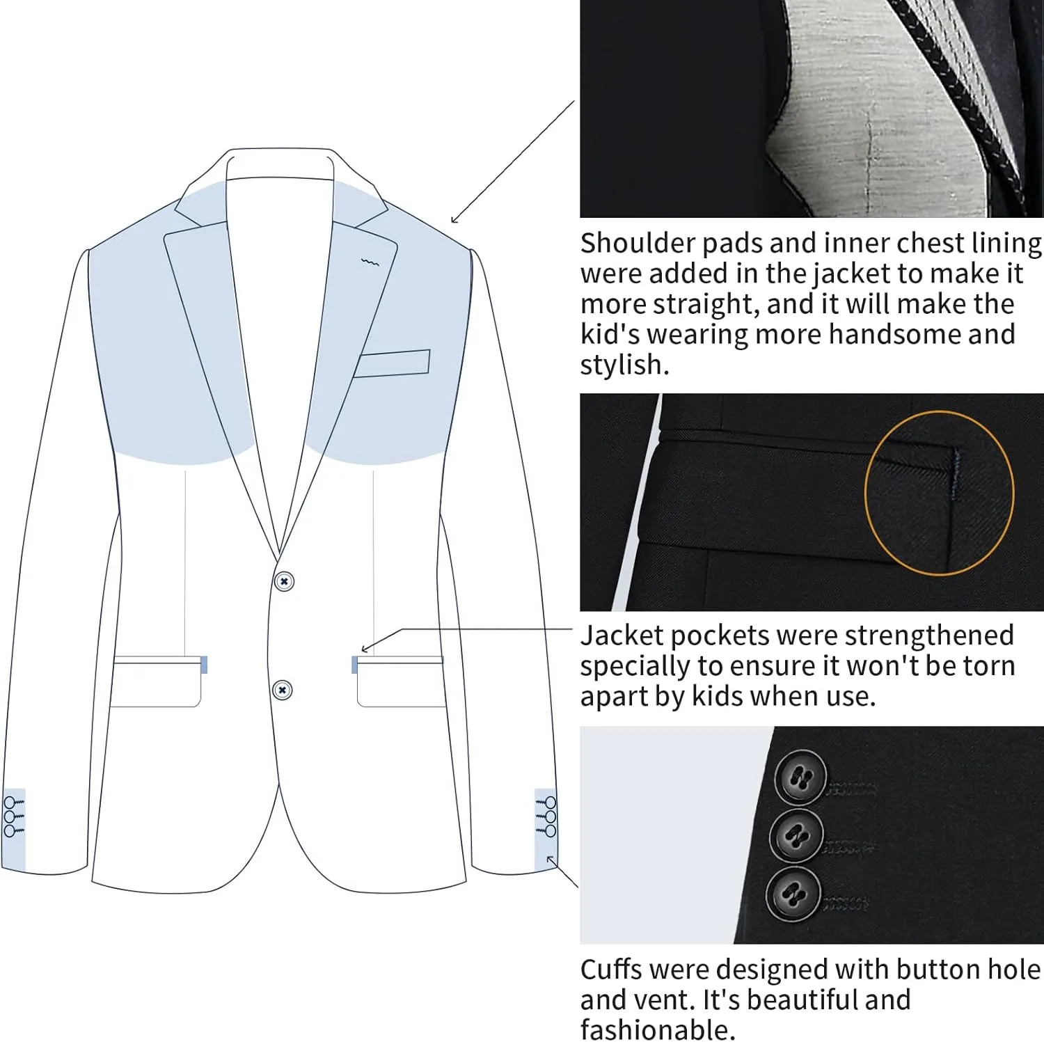 Boys Slim Fit Suits for Boys Suit Set Boy Dresswear Ring Bearer Outfit Kids Suits Boy Wedding Dress