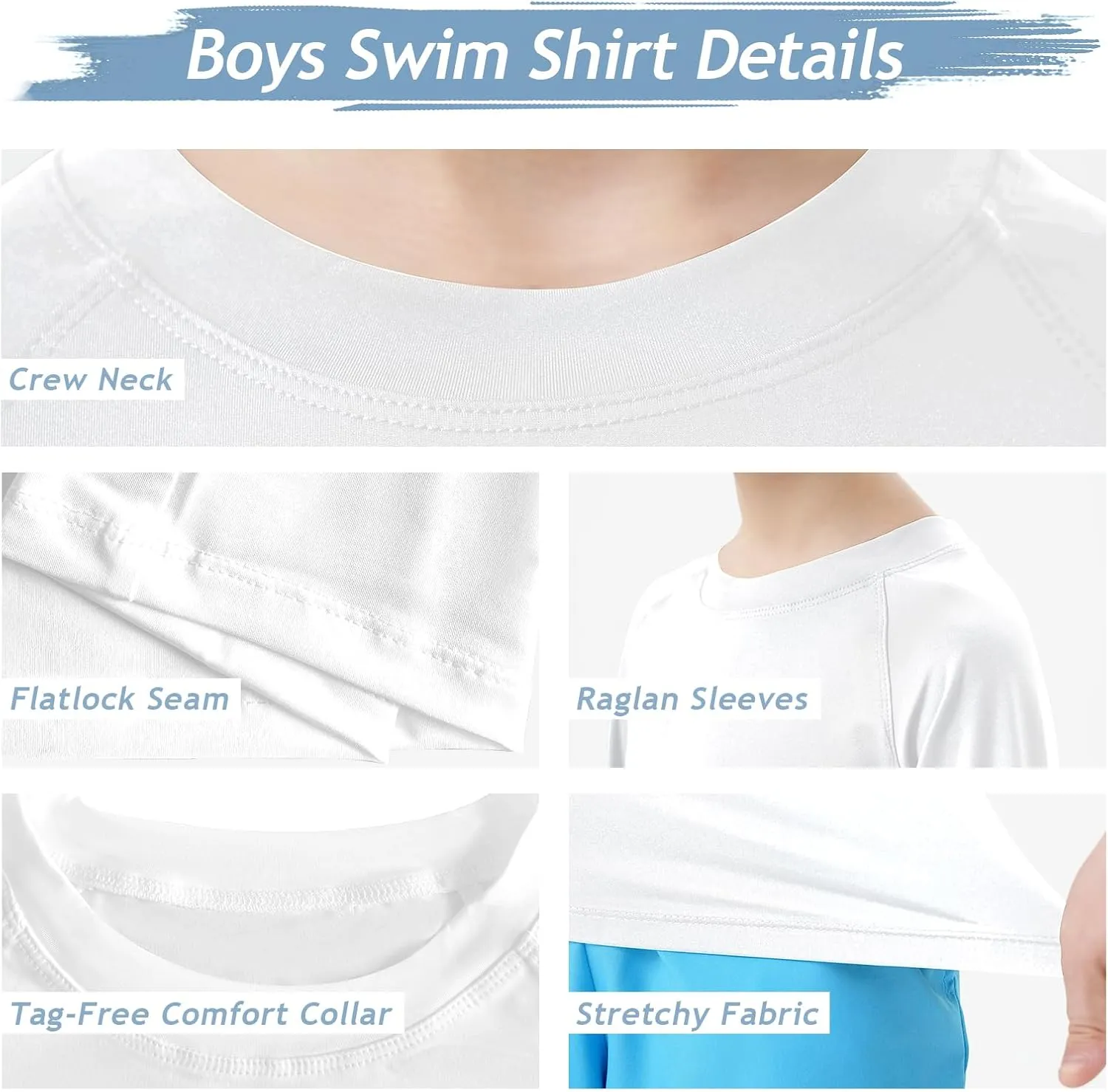 Boys UPF 50  Rash Guard Long Sleeve Swim Shirt UV Sun Protection Swimsuit SPF Water Surfing Sun Shirts for Boy Kids Quick Dry