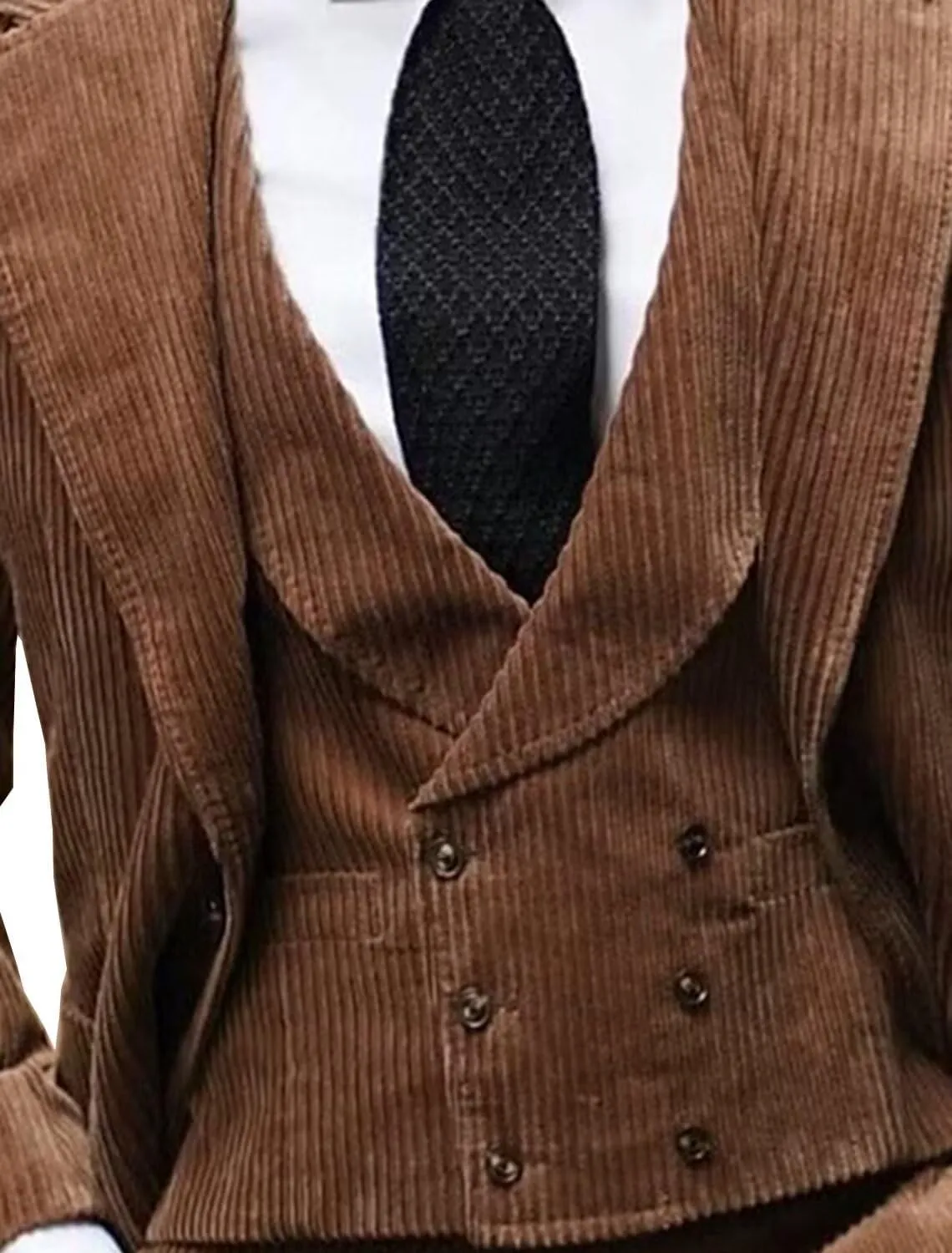 Boys Velvet Corduroy Suit for Kids Slim Fit Tuxedo 3 Piece Formal Boys Suits Corduroy Blazer Vest Pants Set