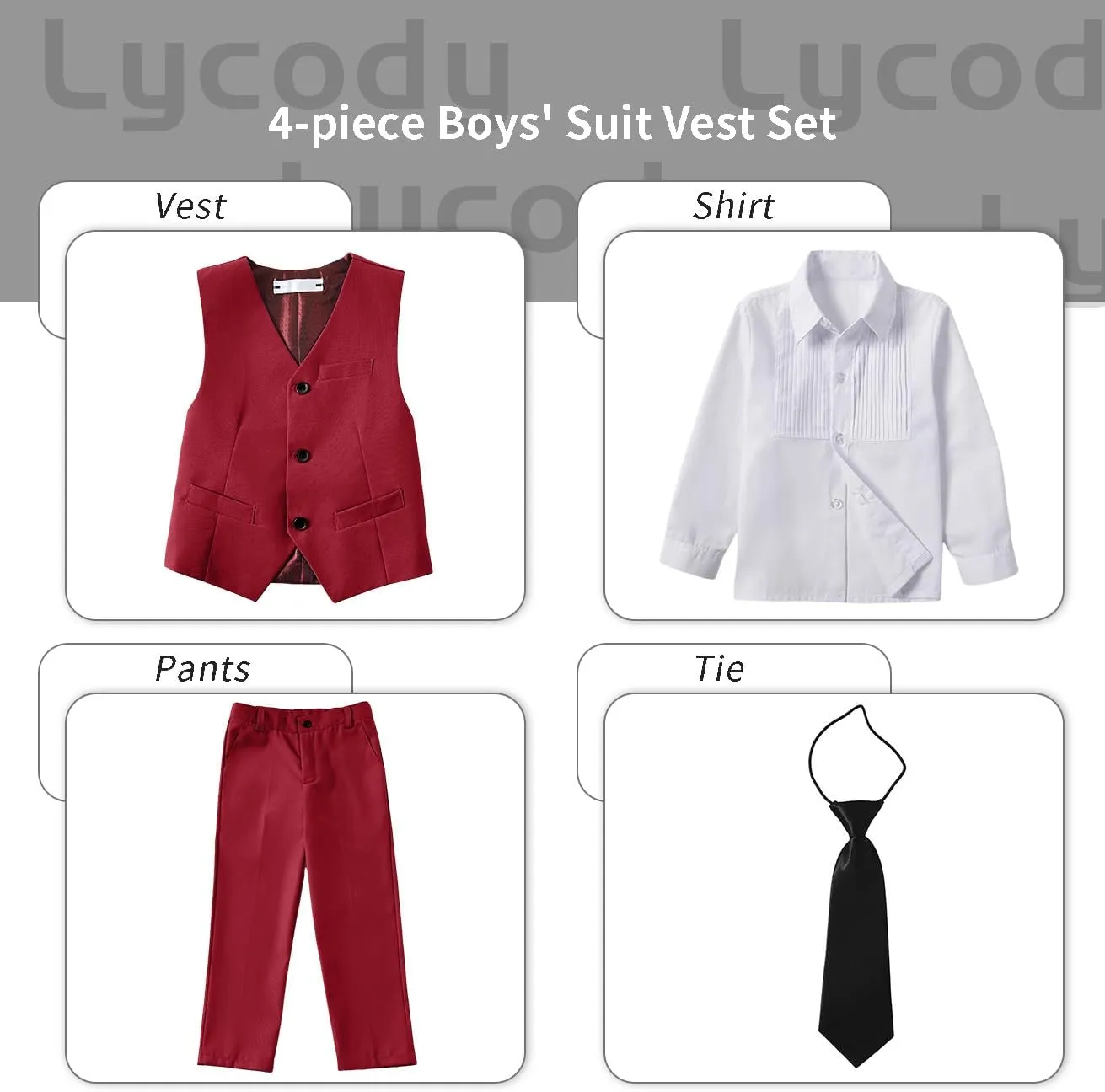 Boys Vest Set Formal Dress Suits Wedding Outfit Dresswear