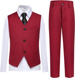 Boys Vest Set Formal Dress Suits Wedding Outfit Dresswear