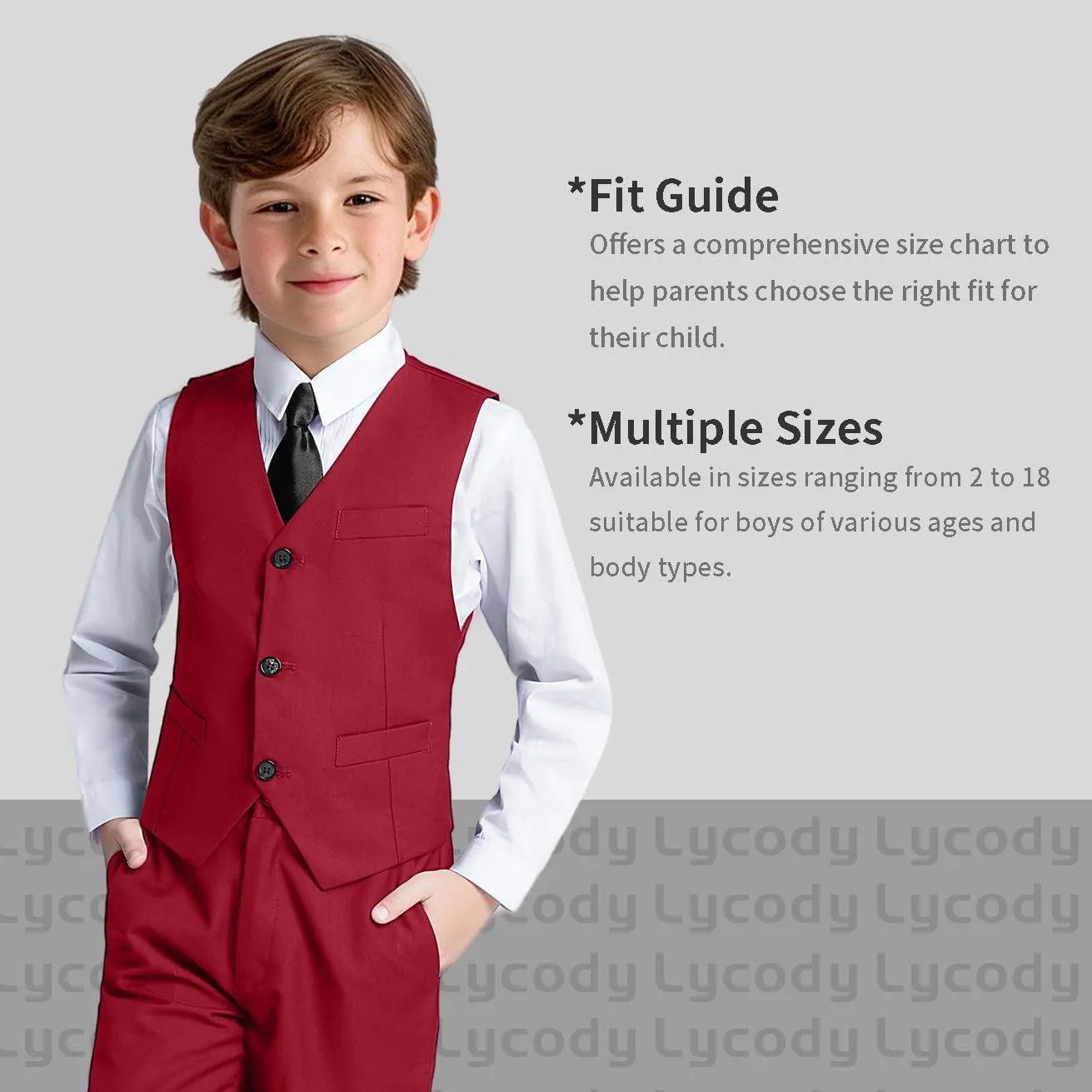 Boys Vest Set Formal Dress Suits Wedding Outfit Dresswear