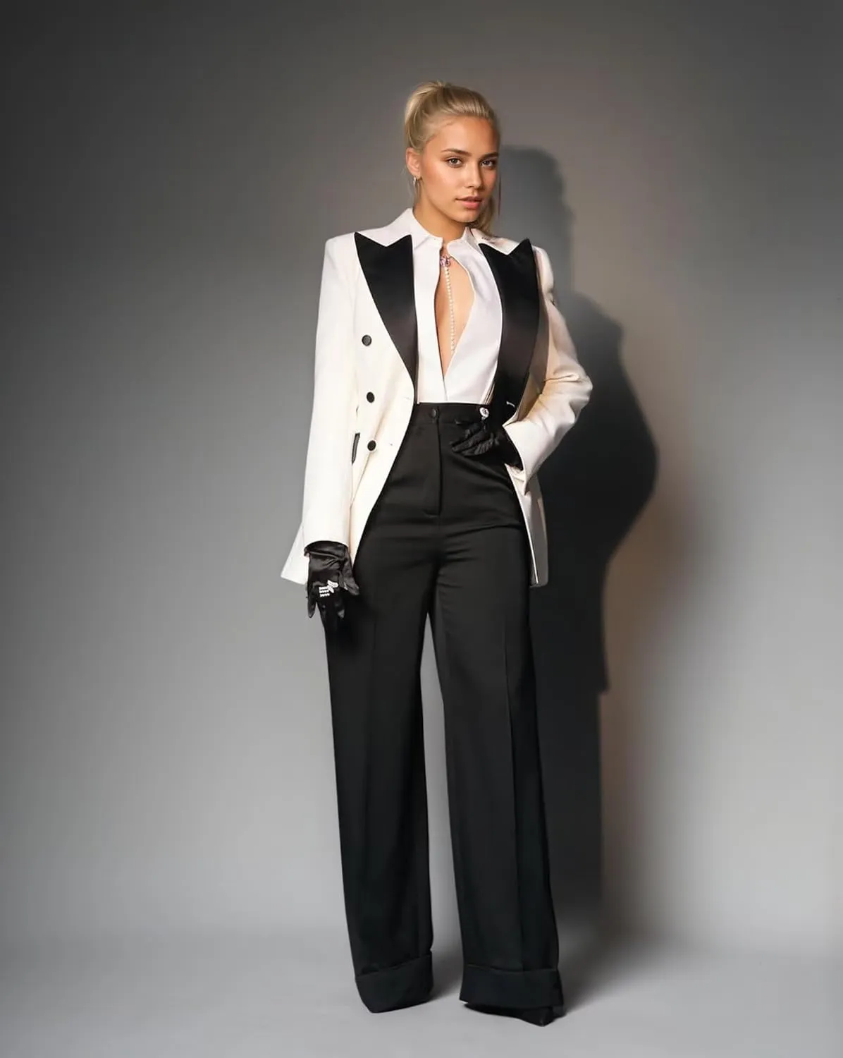 Business Pant Suits for Women Wedding Women Suits 2 Piece Double Breasted Tuxedo Casual Peak Lapel Prom Womens Suit