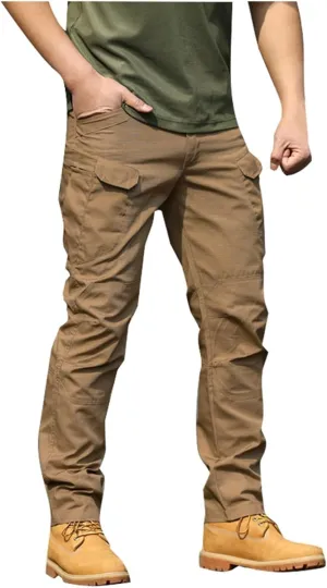 Cargo Pants for Men Cargo Work Pants Overalls Outdoor Elastic Waist Loose Slim Fit Hiking Dry Pant with Pockets