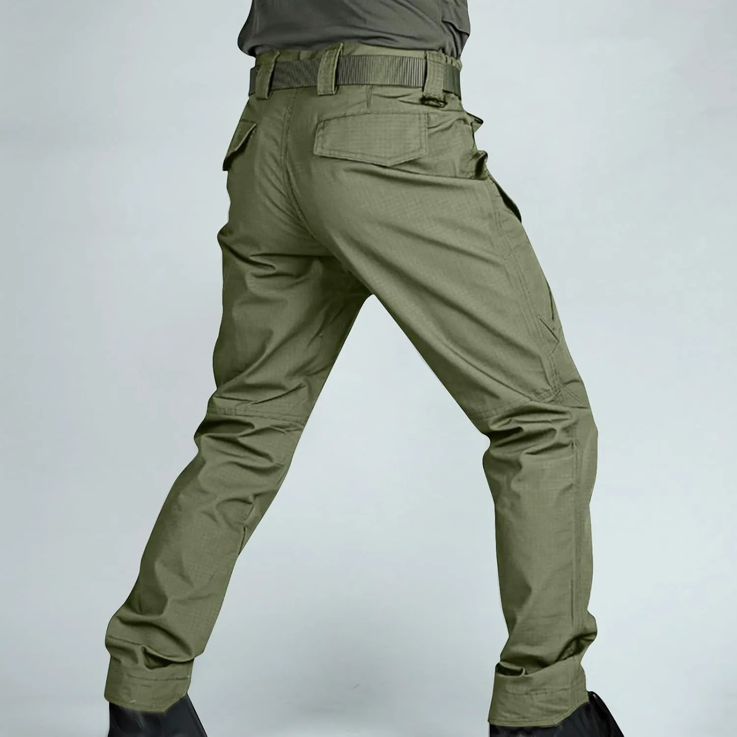 Cargo Pants Mens Fashion Camouflage Chino Trousers Elastic Waist Drawstring Tapered Jogger Gym Athletic Pants Outdoor