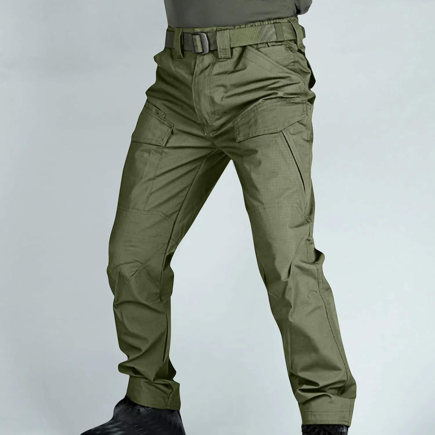 Cargo Pants Mens Fashion Camouflage Chino Trousers Elastic Waist Drawstring Tapered Jogger Gym Athletic Pants Outdoor