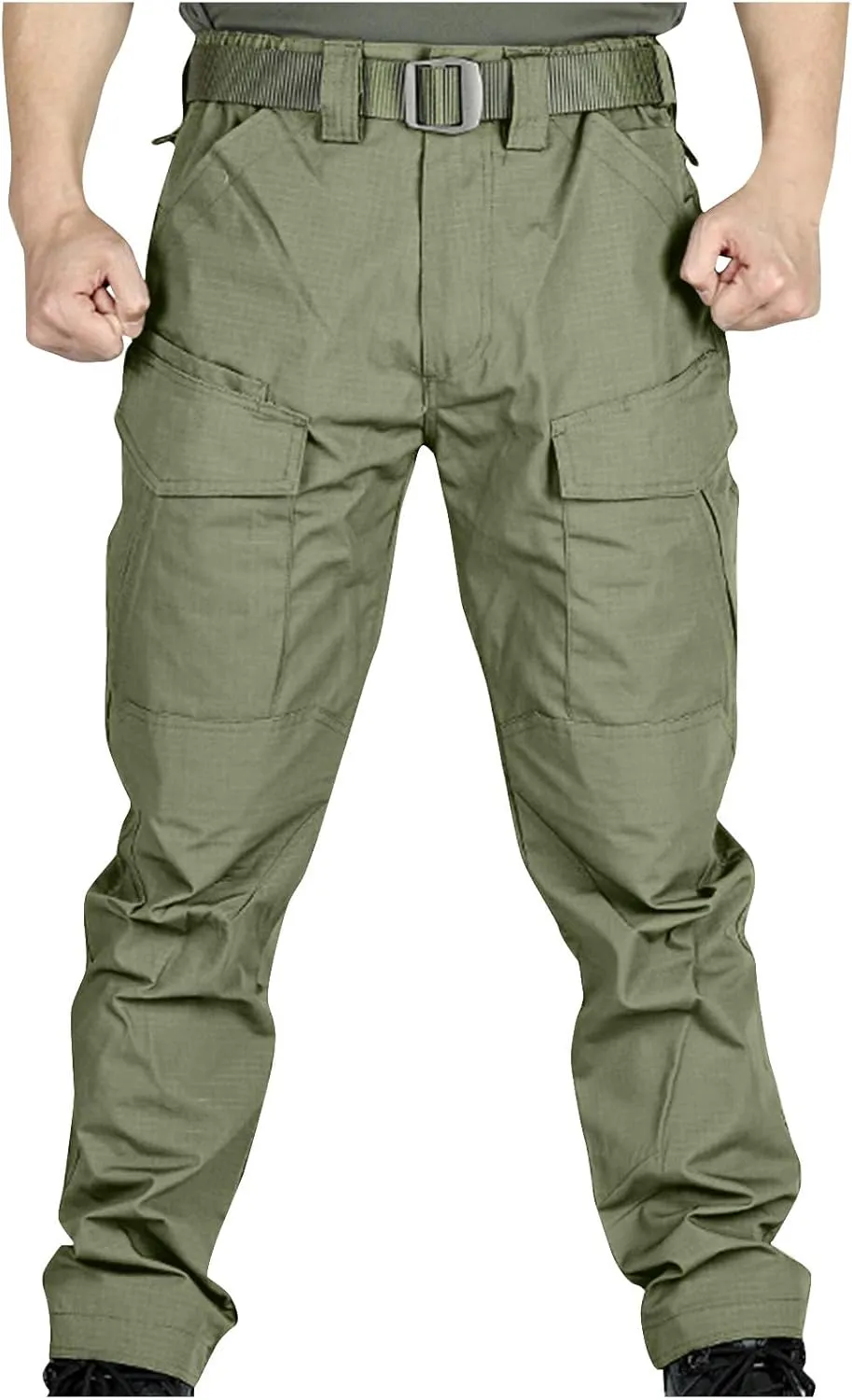 Cargo Pants Mens Fashion Camouflage Chino Trousers Elastic Waist Drawstring Tapered Jogger Gym Athletic Pants Outdoor