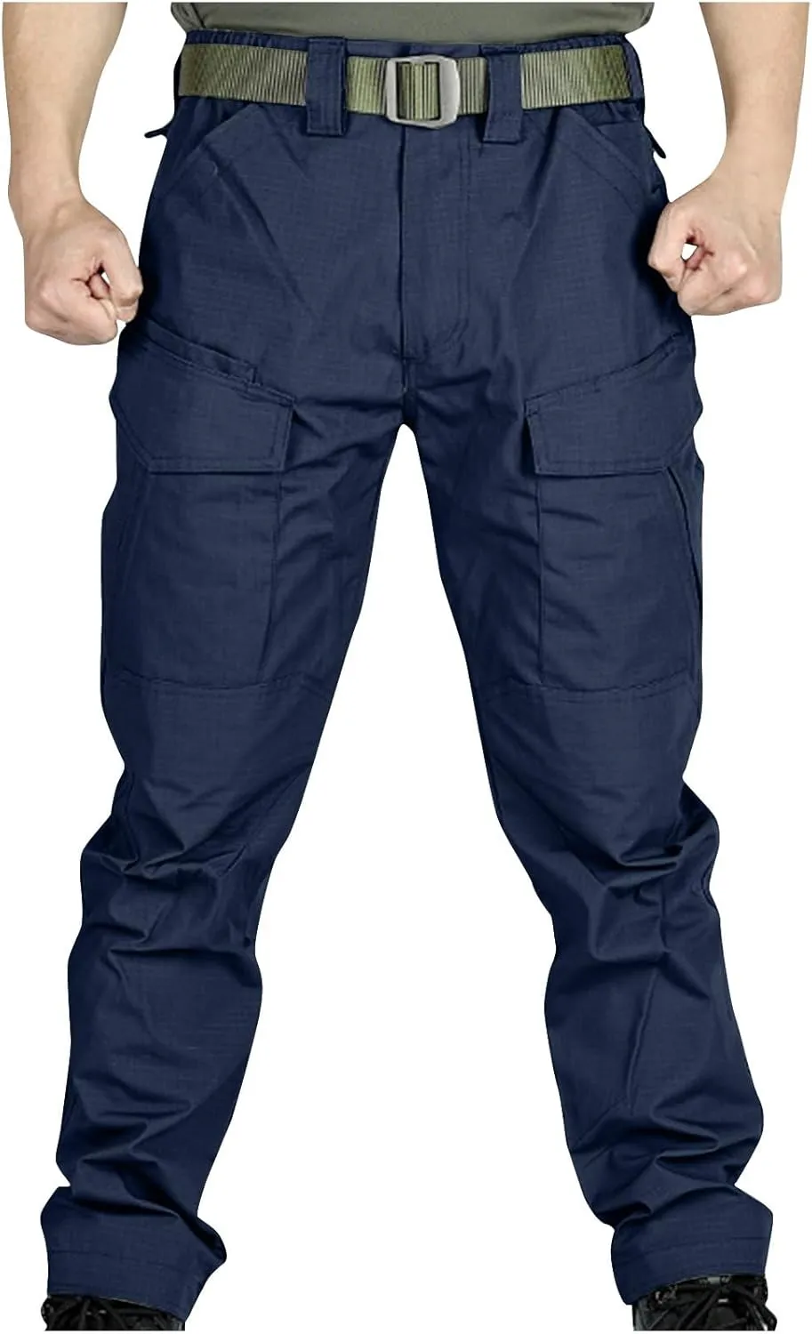 Cargo Pants Mens Fashion Camouflage Chino Trousers Elastic Waist Drawstring Tapered Jogger Gym Athletic Pants Outdoor