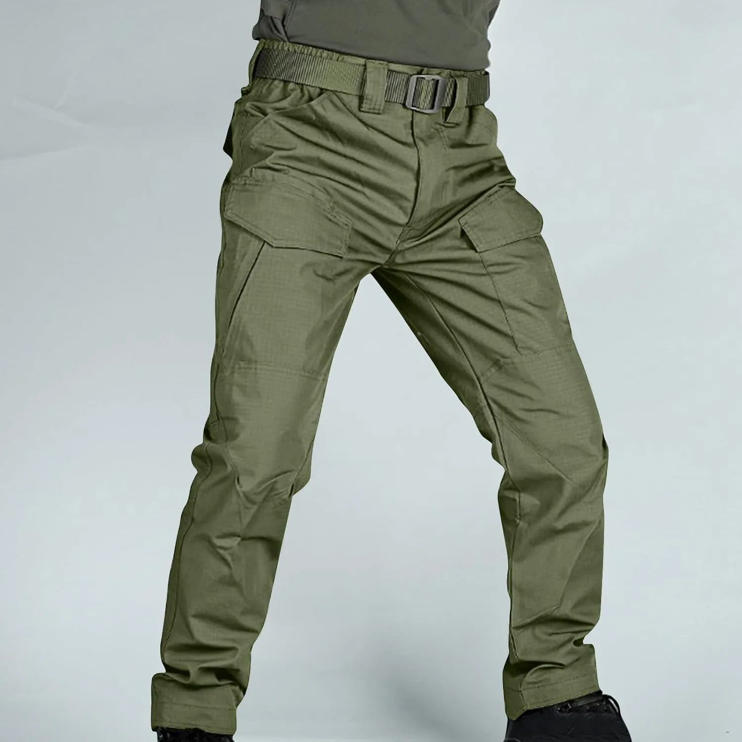 Cargo Pants Mens Fashion Camouflage Chino Trousers Elastic Waist Drawstring Tapered Jogger Gym Athletic Pants Outdoor