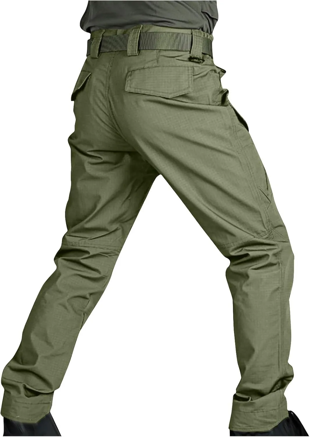 Cargo Pants Mens Fashion Camouflage Chino Trousers Elastic Waist Drawstring Tapered Jogger Gym Athletic Pants Outdoor