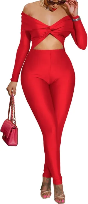 chicyes One Piece Jumpsuits For Women Sexy Off Shoulder Tops Rompers Bodycon Flared Pant Club Outfits
