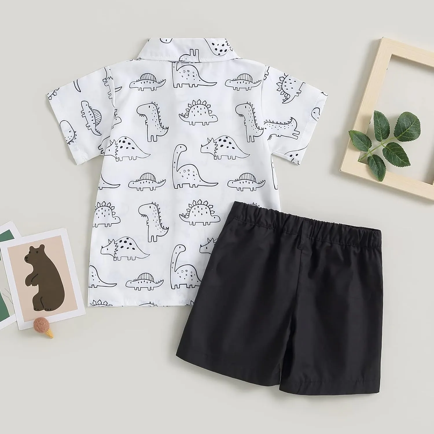 CIYCUIT Toddler Baby Boys Summer Print Shirt Outfits Clothes Short Sleeve Button Down Tops   Shorts Set