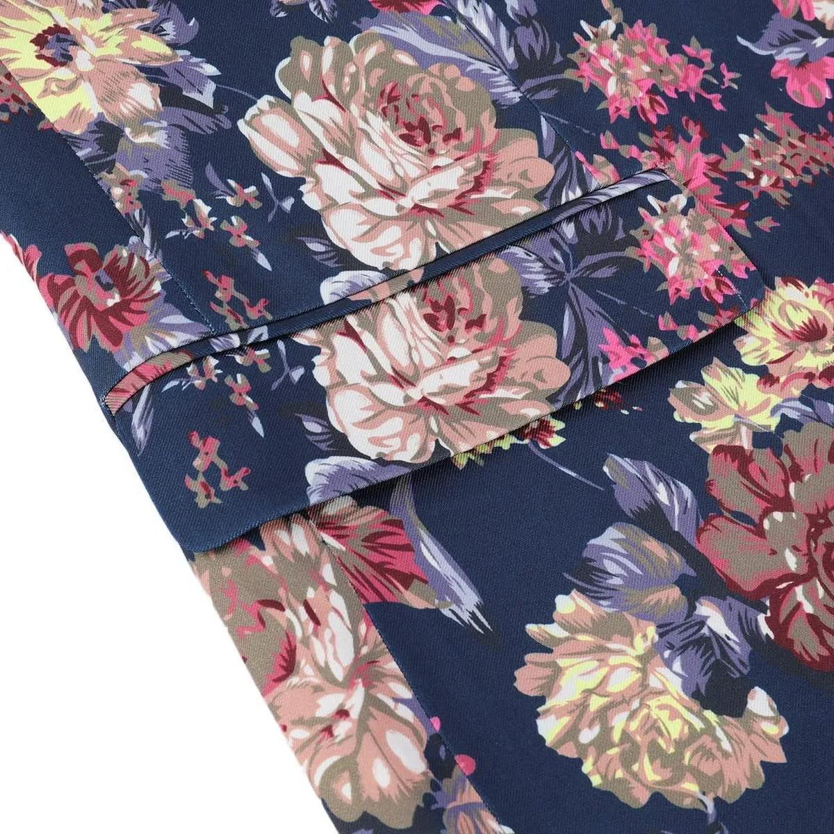 Cloudstyle Mens 2 Piece Suit Notched Lapel Sport Coat Floral One Button Slim Fit Tweed Suit