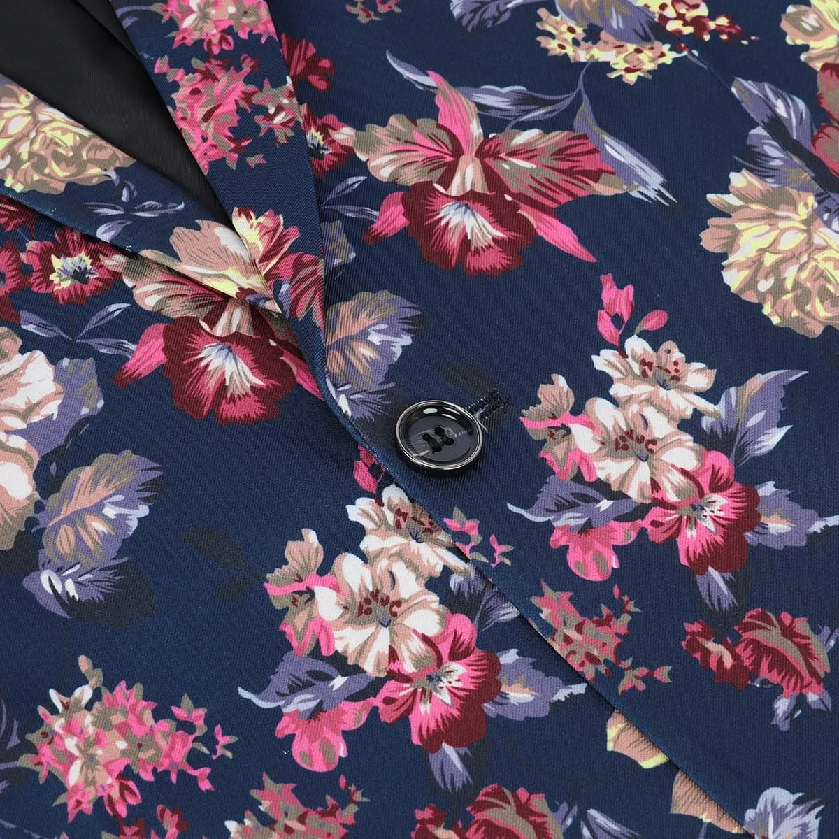 Cloudstyle Mens 2 Piece Suit Notched Lapel Sport Coat Floral One Button Slim Fit Tweed Suit