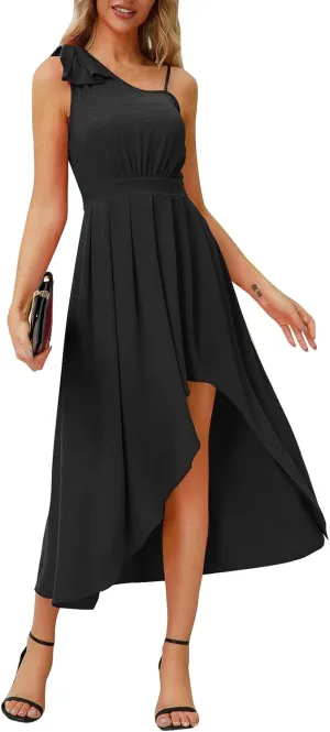Dresses for Women 2024, Hawaiian Bohemian Flowy Irregular Summer Cocktail Dress V-Neck Casual Sleeveless Dressses