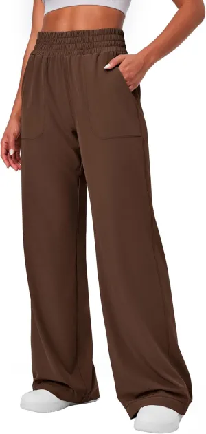 Ewedoos Wide Leg Pants Woman Lightweight Sweatpants Travel Track Work Yoga Dress Pants High Waisted with Pockets Casual