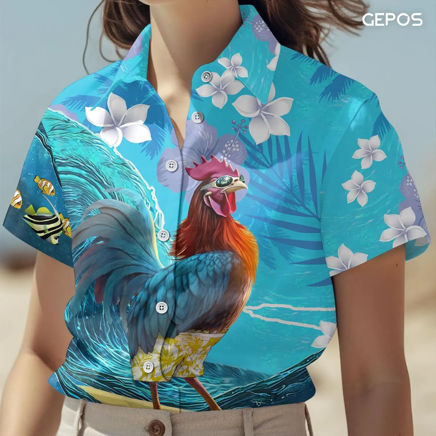 Farm Animal Button Shirt for Men, Animal Men's Hawaiian Shirt, Summer Unisex Shirt, Birthday Gifts for Men