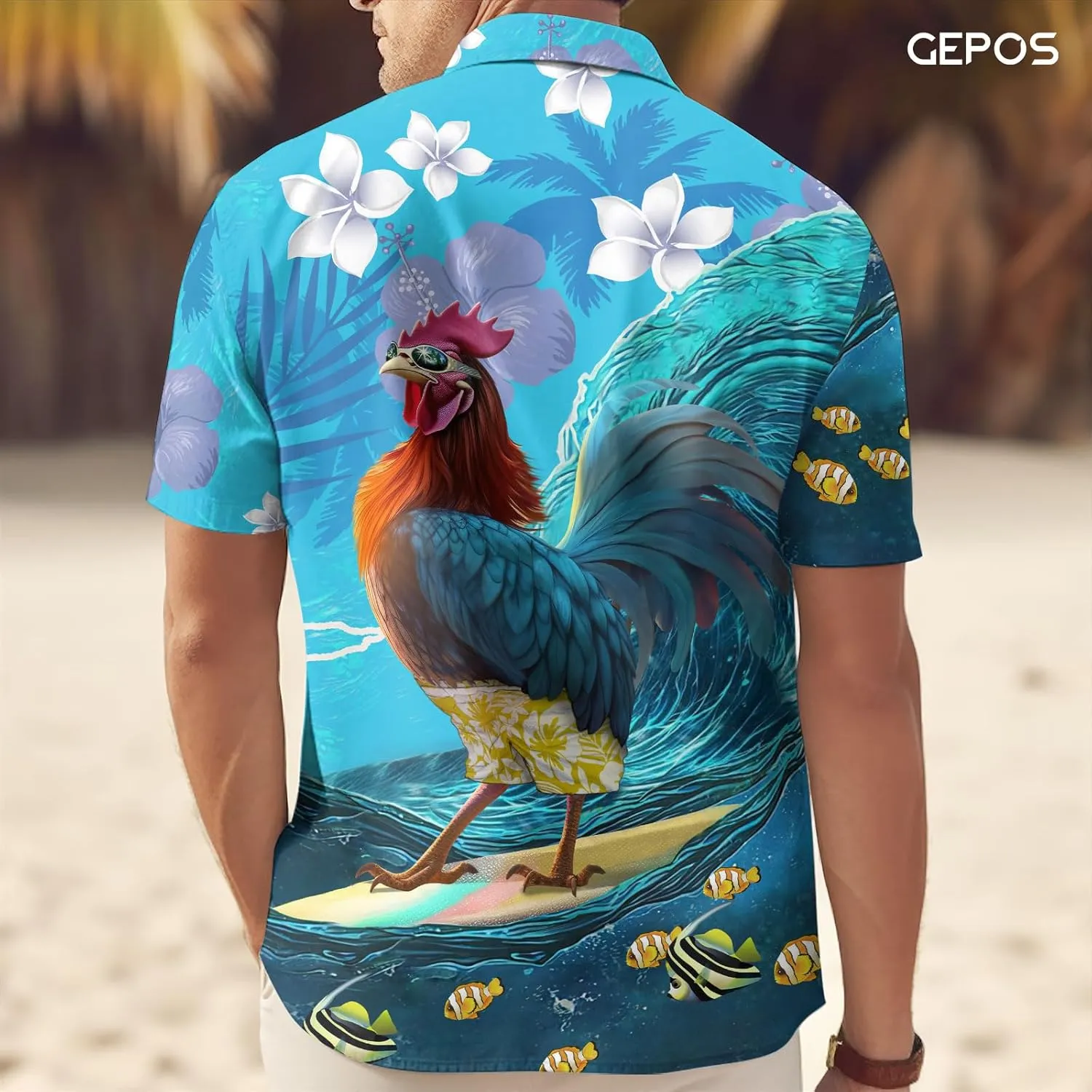 Farm Animal Button Shirt for Men, Animal Men's Hawaiian Shirt, Summer Unisex Shirt, Birthday Gifts for Men