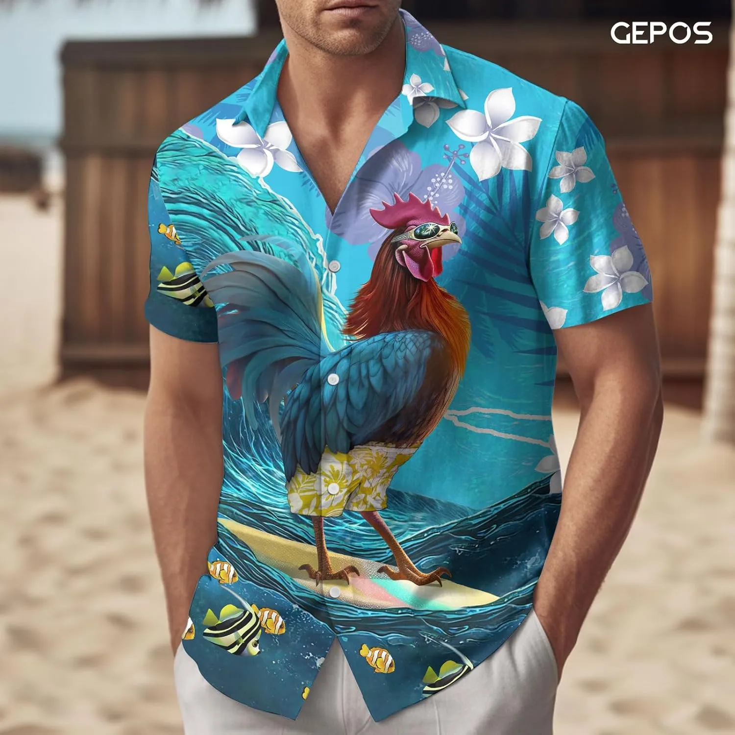 Farm Animal Button Shirt for Men, Animal Men's Hawaiian Shirt, Summer Unisex Shirt, Birthday Gifts for Men