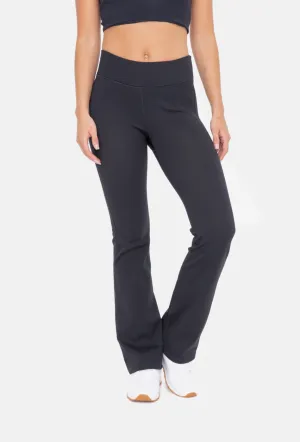 Fleece Lined Flared Leggings in Black