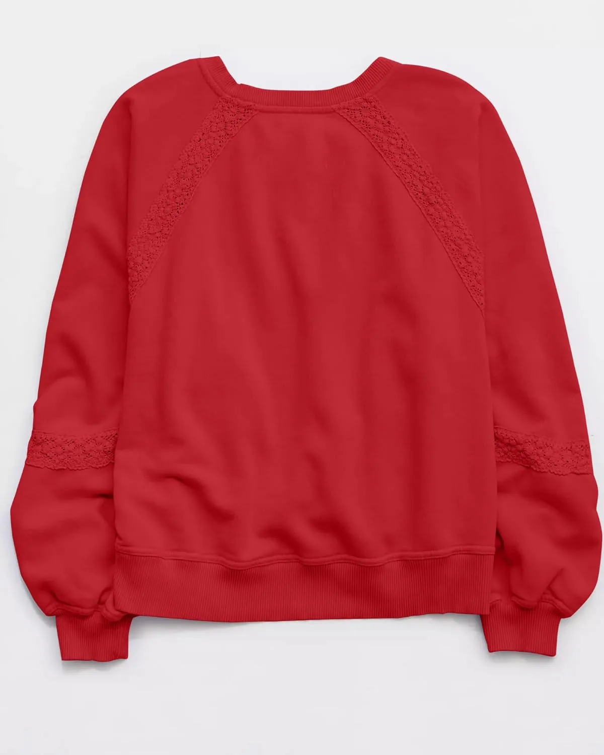 Gacaky Sweatshirt for Women Oversized Fleece Embroidered Crochet Hoodies Cropped Pullover Tops Comfy Fall Outfits Clothes
