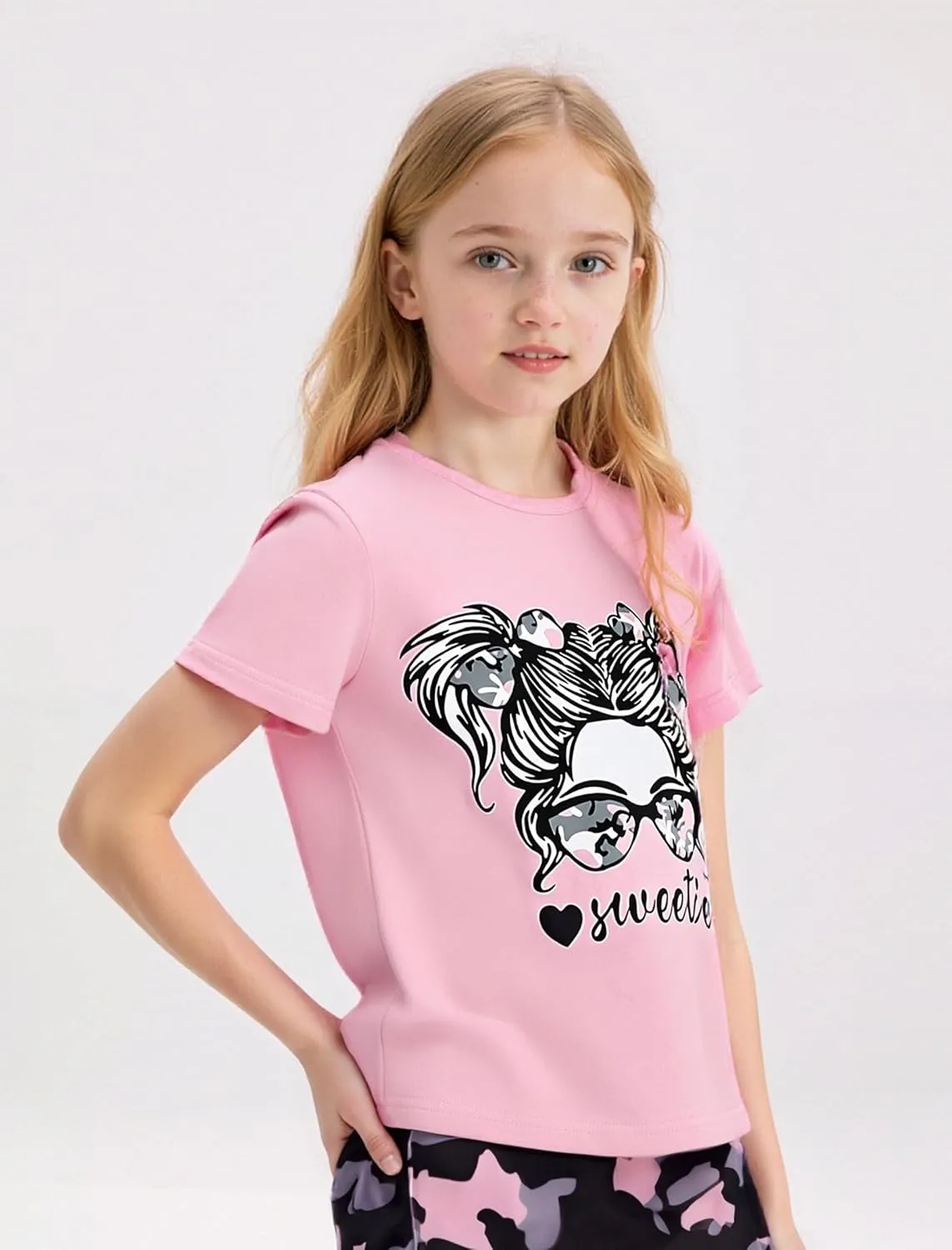 Girl Clothes Cute Cool Girl Tops Splicing Pants 2 Piece Girls Summer Outfits 6-14 Years