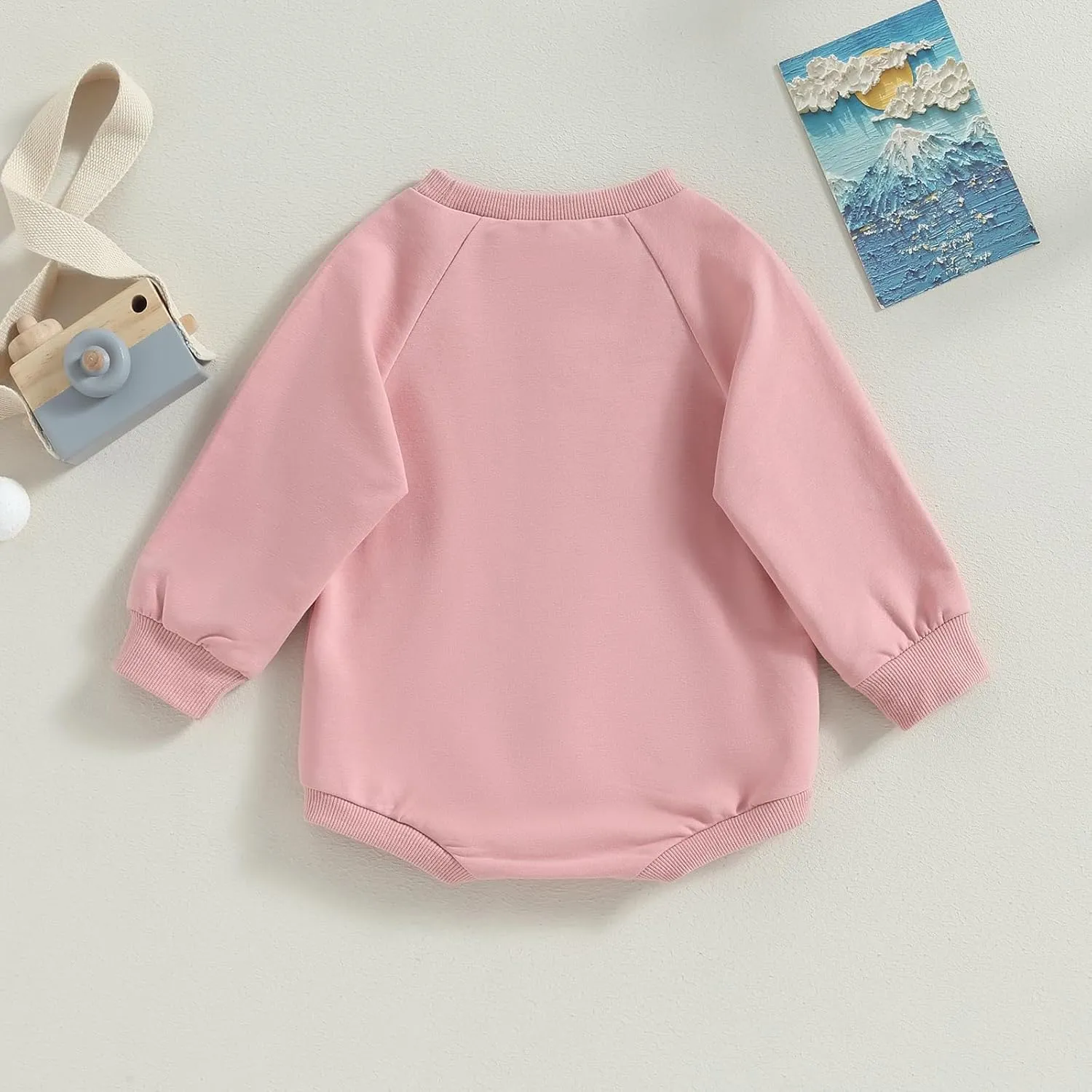 Infant Baby Girl Boy Oversized Sweatshirt Romper Solid Crewneck Sweater Romper Long Sleeve Bubble Bodysuit Tops