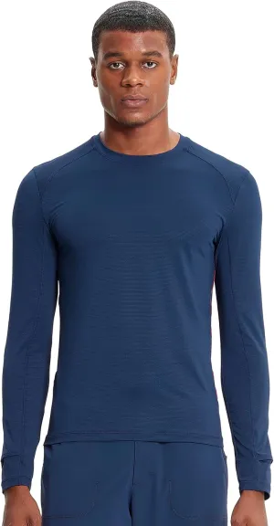Infinity Cherokee Men's Long Sleeve Underscrub Round Neck Top with Long Sleeves, Contrast Stitching On Side Seams IN608