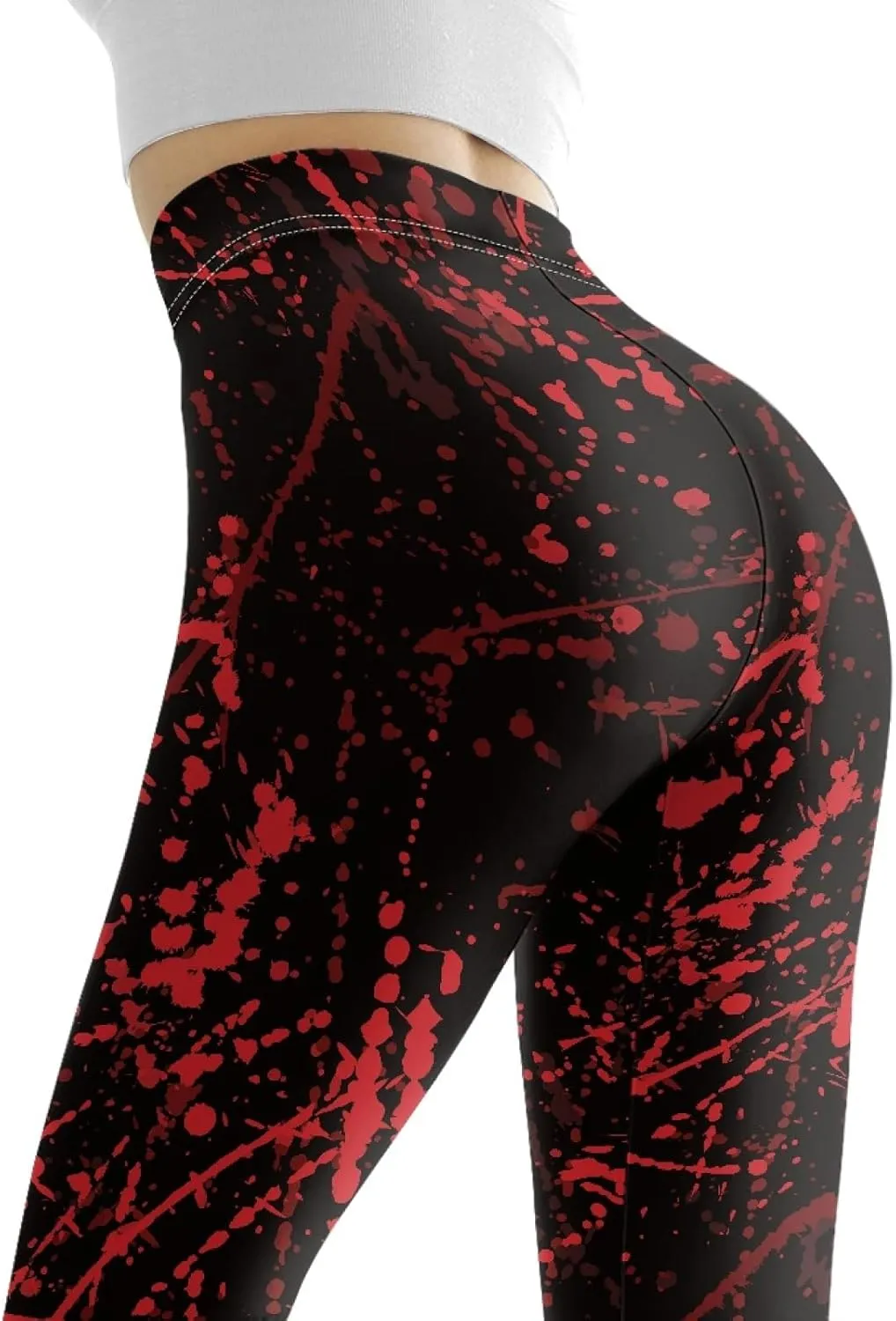 Irisjudy Women Full Length Leggings, Ethnic Geometric High Waist Stretchy Workout Tights, Ladybug Comfy Yoga Pants Plus Size