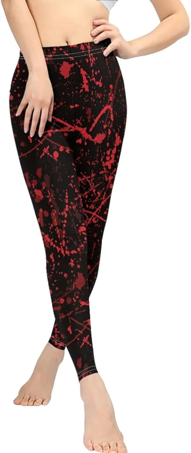 Irisjudy Women Full Length Leggings, Ethnic Geometric High Waist Stretchy Workout Tights, Ladybug Comfy Yoga Pants Plus Size
