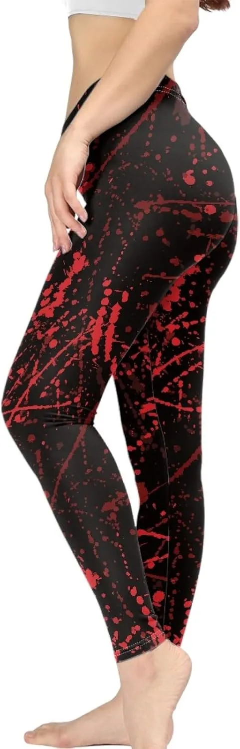 Irisjudy Women Full Length Leggings, Ethnic Geometric High Waist Stretchy Workout Tights, Ladybug Comfy Yoga Pants Plus Size