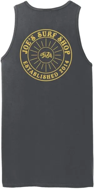 JOES SURF SHOP Mens Graphic Logo Collection Beach Wash Garment-Dyed Tank Tops in S-4XL