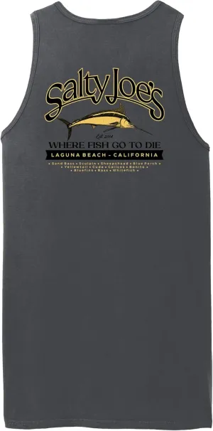JOES SURF SHOP Mens Graphic Logo Collection Beach Wash Garment-Dyed Tank Tops in S-4XL