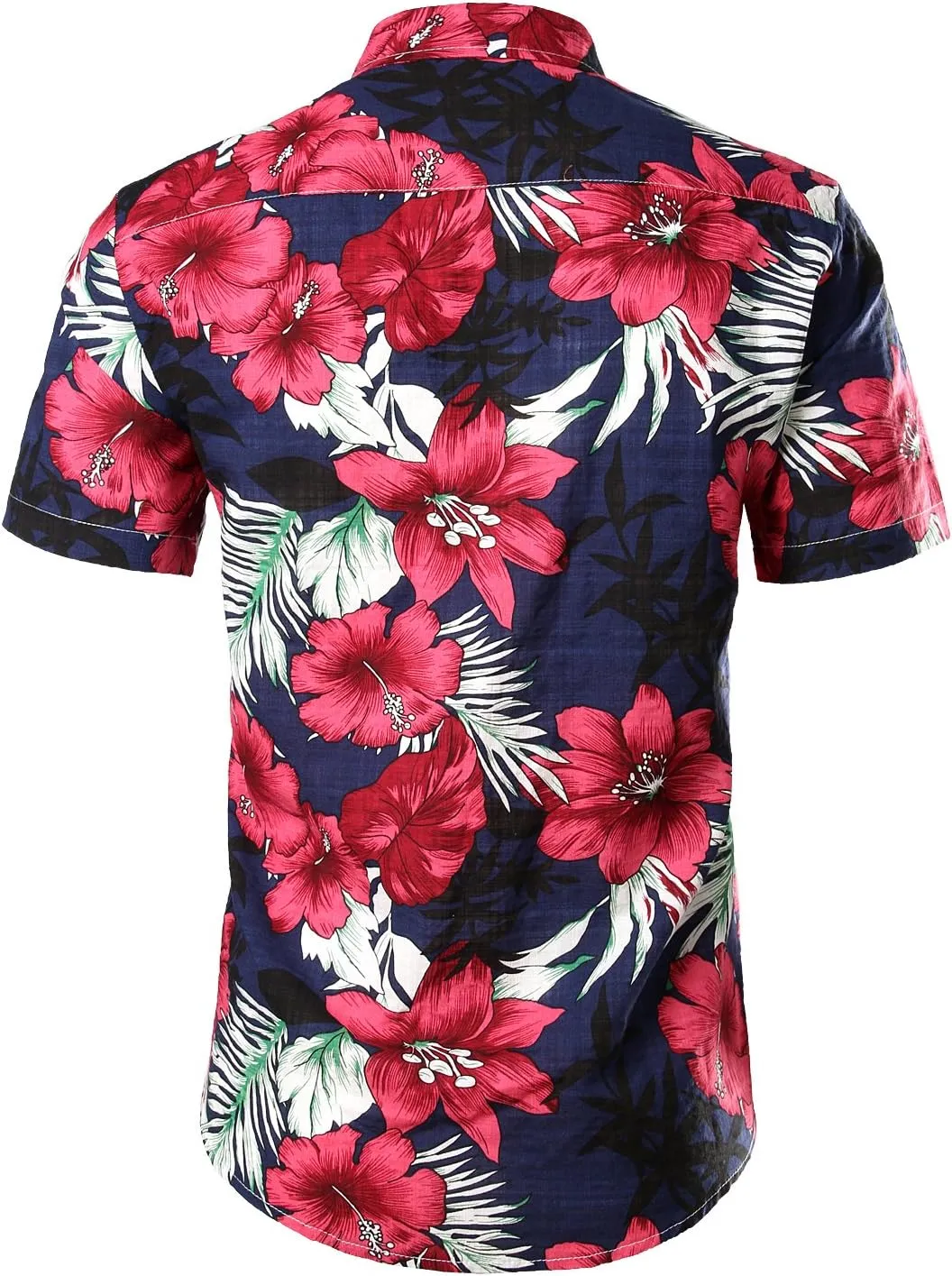 JOGAL Men's Flower Casual Button Down Short Sleeve Hawaiian Shirt Suits
