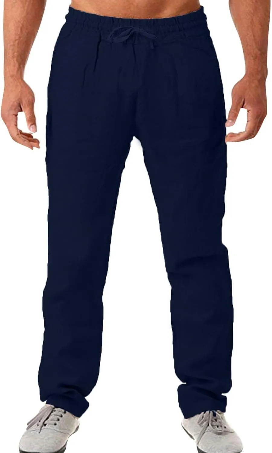 linen pants for men big and tall, beach trousers for men, Linen Pants for Men, Mens Casual Pants Elastic Waist Drawstring Straight Leg Pants Yoga Beach Summer Trousers Pants
