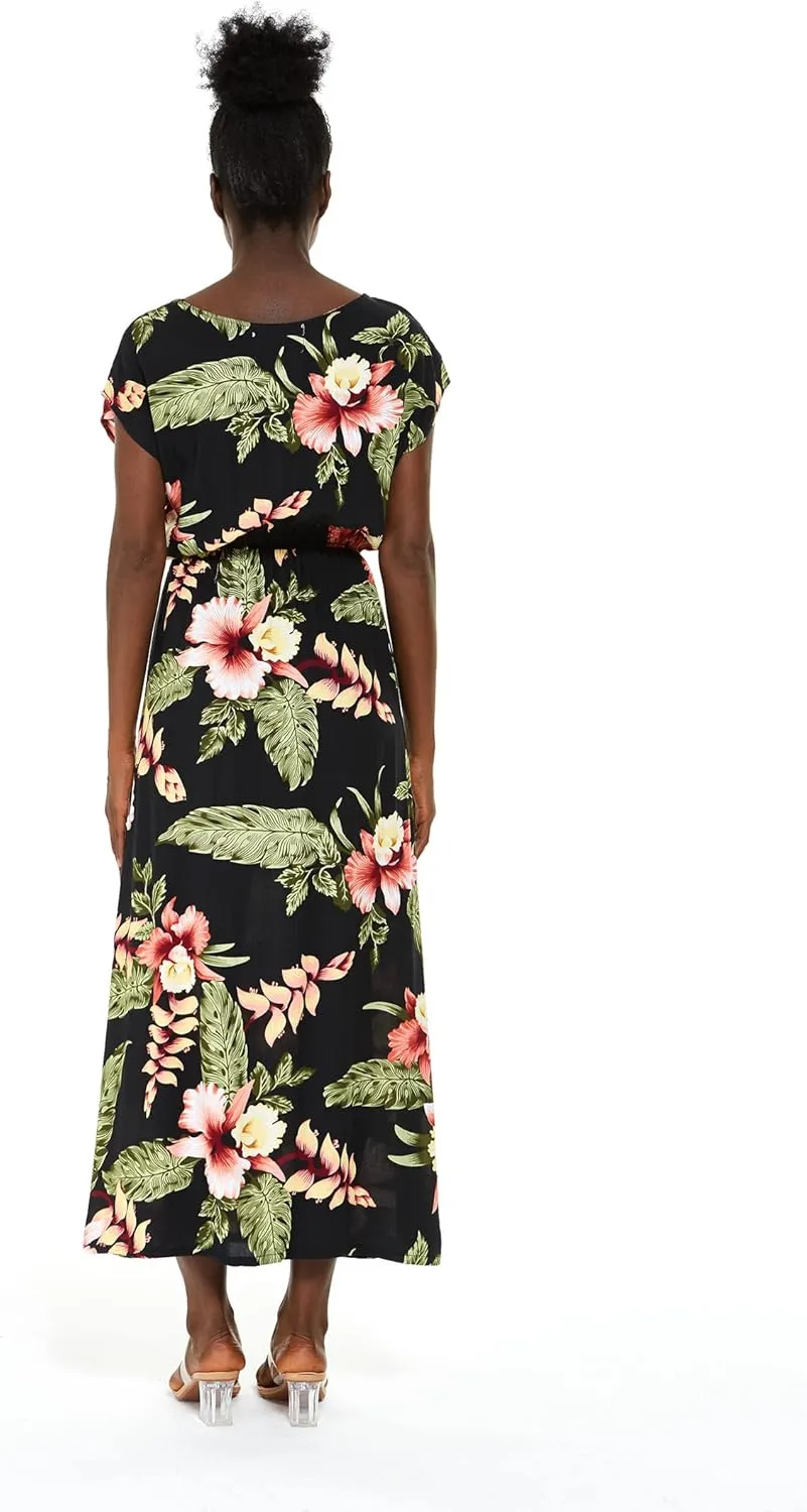 Matchable Family Hawaiian Luau Men Women Girl Boy Clothes in Black Rafelsia