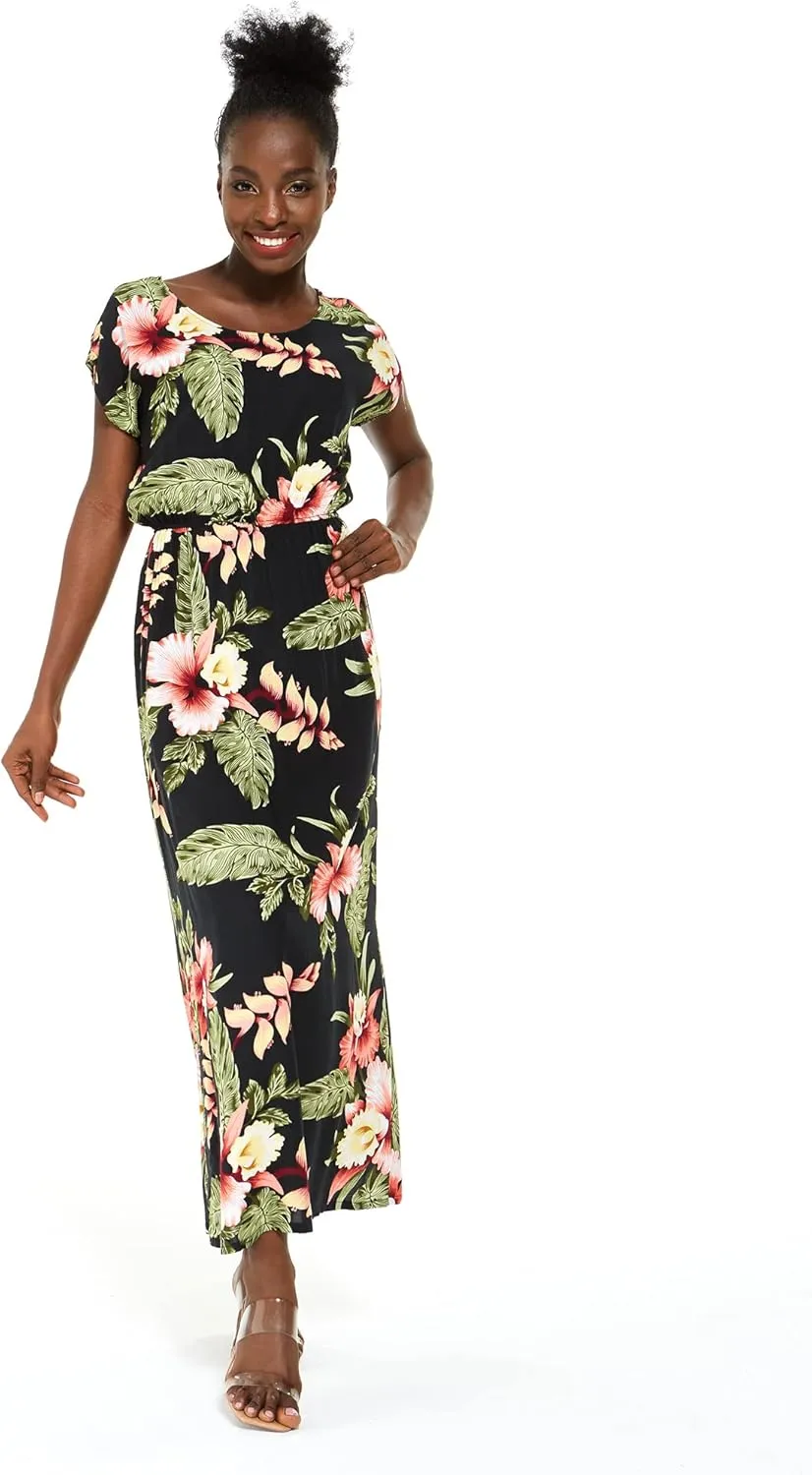 Matchable Family Hawaiian Luau Men Women Girl Boy Clothes in Black Rafelsia