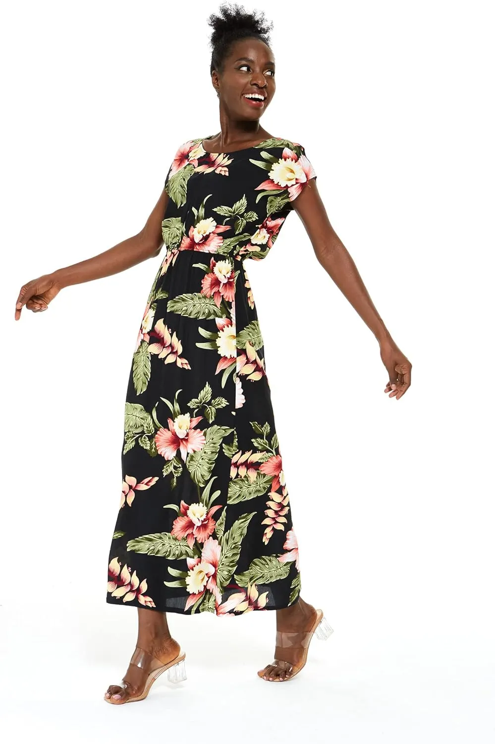 Matchable Family Hawaiian Luau Men Women Girl Boy Clothes in Black Rafelsia