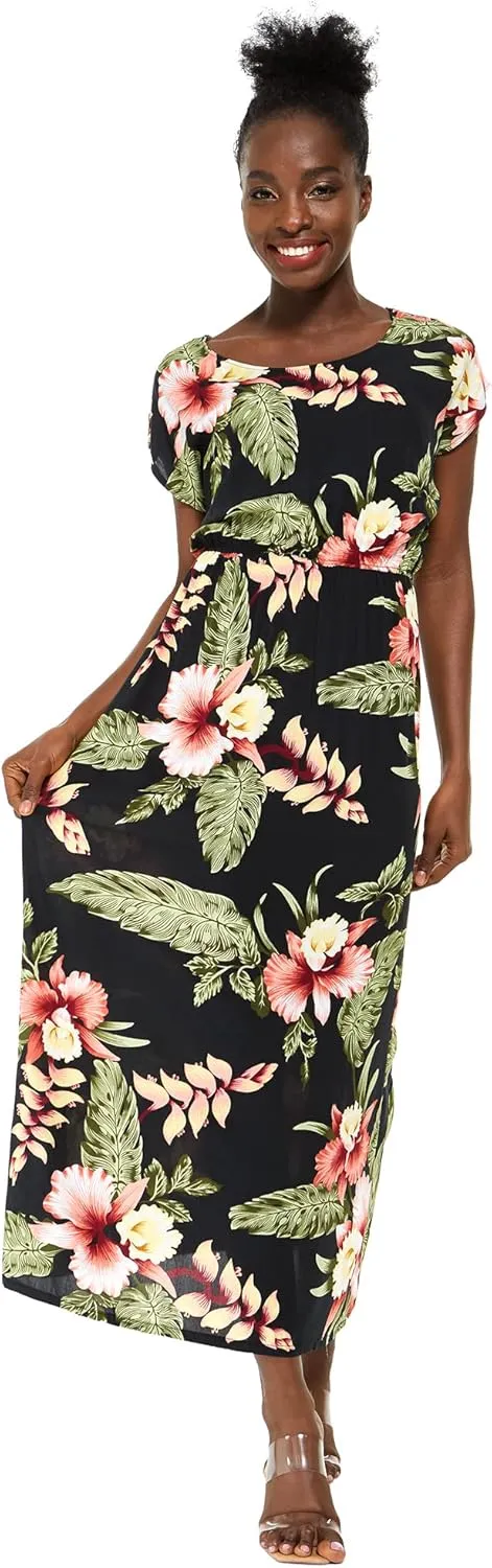 Matchable Family Hawaiian Luau Men Women Girl Boy Clothes in Black Rafelsia