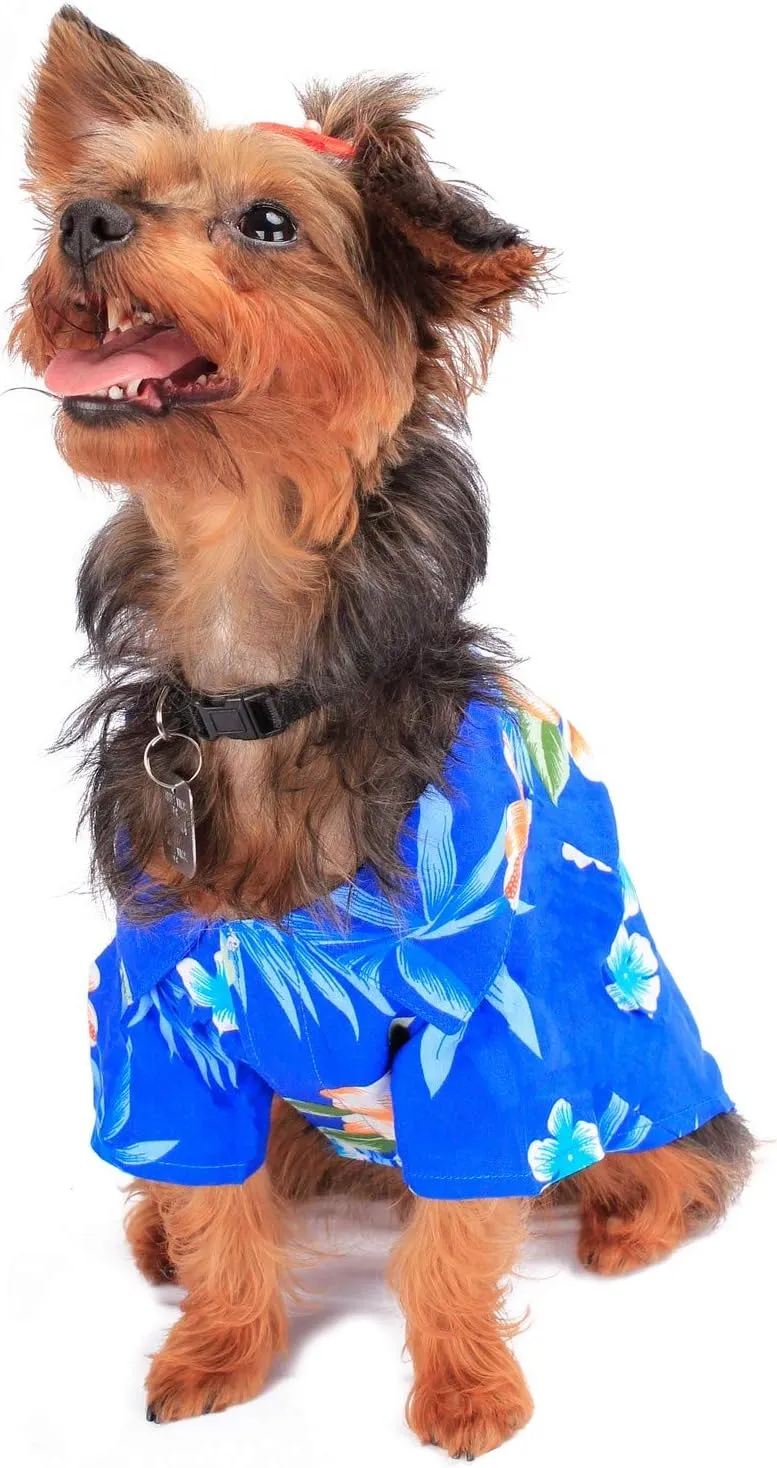 Matchable Family Hawaiian Luau Men Women Girl Boy Clothes in Hibiscus Blue