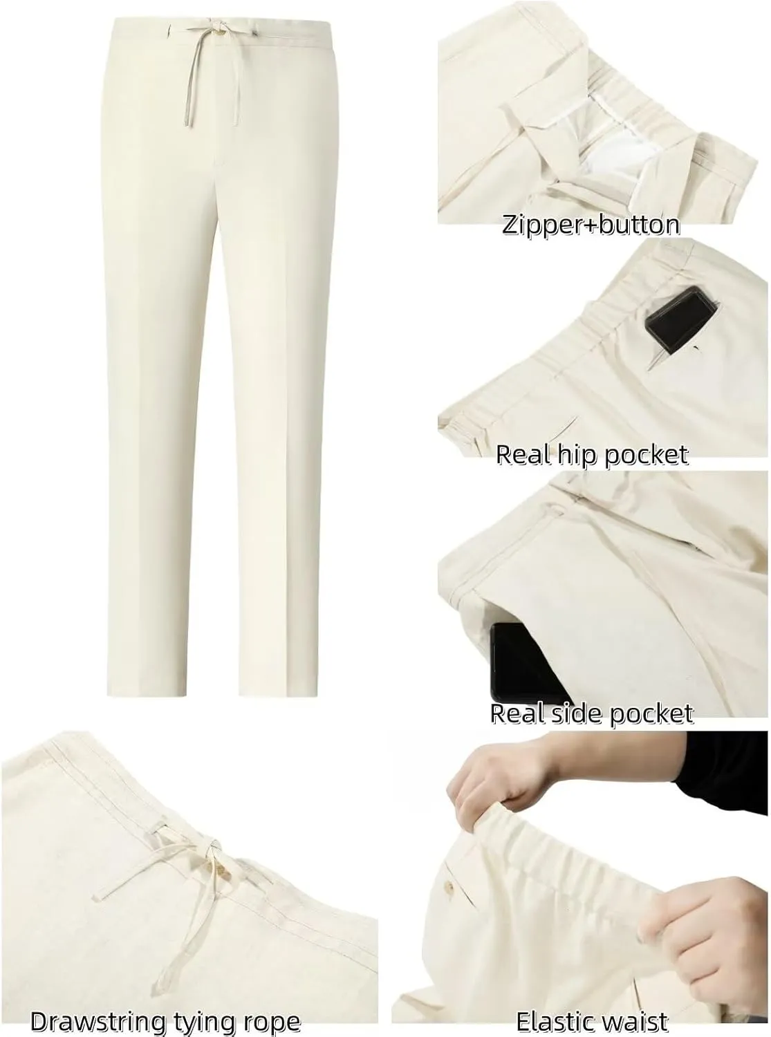 Men Linen Suits 2 Piece Summer Beach Suit Casual Holiday Outfits Lightweight Groomsmen Blazer Pants Set Wedding Prom Tuxedos