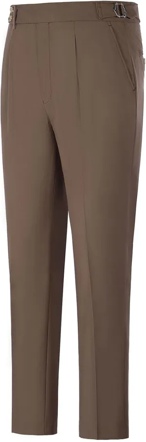 Men Suit Dress Pants Slim Fit Suit Black Groomsmen Wedding Pants Waist Flat Fit Expandable Classic Separate Pant